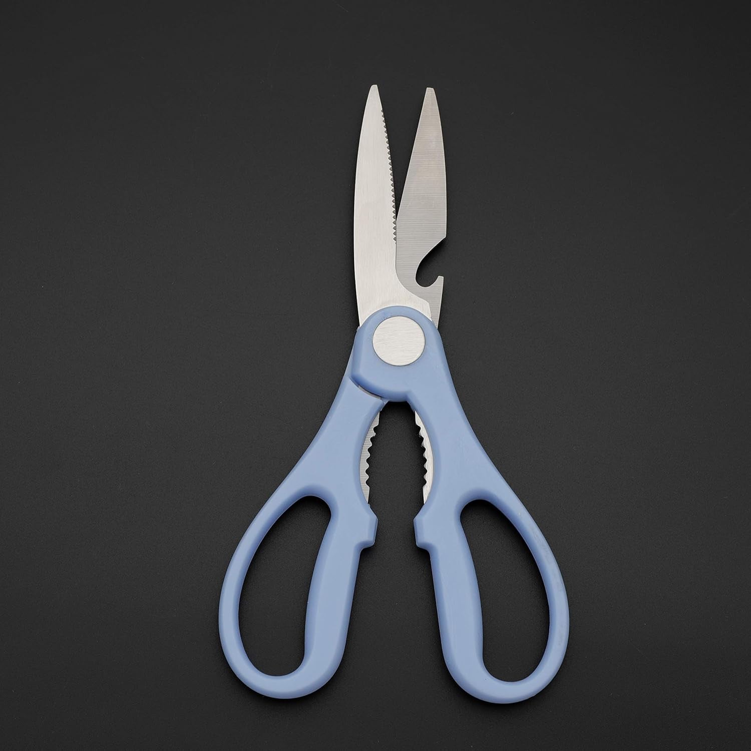 Heavy-Duty Kitchen Shears for General Use - Left-Handed Black Utility Scissors for Adults, Ideal for Food Preparation