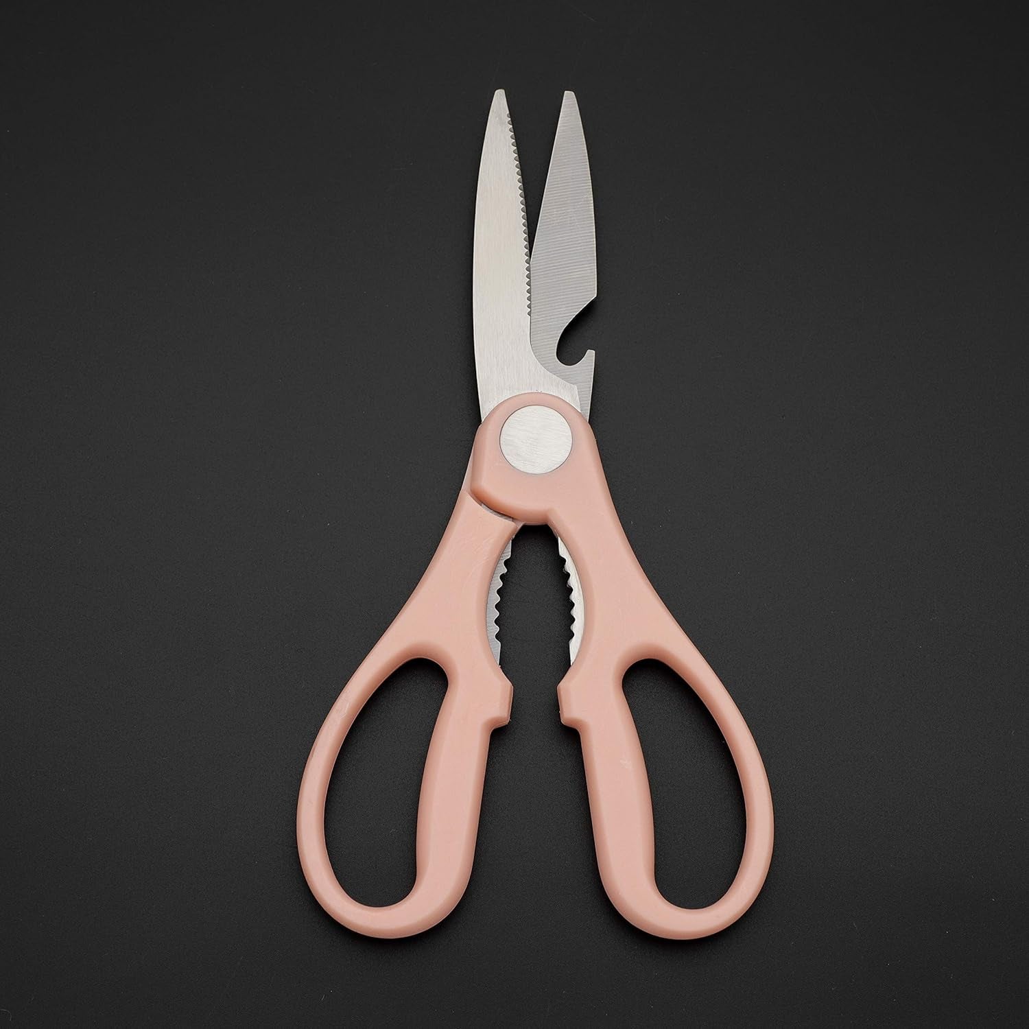 Heavy-Duty Kitchen Scissors for General Use - Left-Handed Black Shears for Adults, Sharp Utility Scissors for Food Preparation