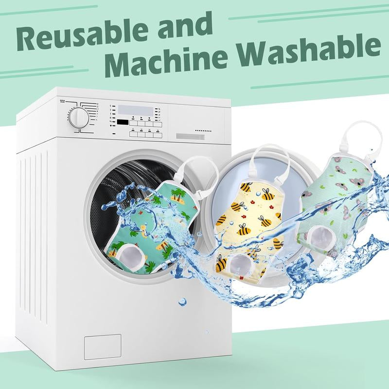 3 Pack Washable Female Dog Diapers with Adjustable Suspender, Reusable Fixed Doggie Diapers, Super Absorbent, Leakproof for Small to Large Dogs