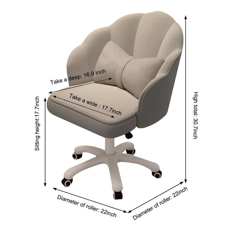 【Dealsforyoudays】Makeup Chairs Vanity Chair Office Chair Cute Petal Desk Chair, Modern Fabric Home Butterfly Chairs Height Adjustable Chair Computer Chair