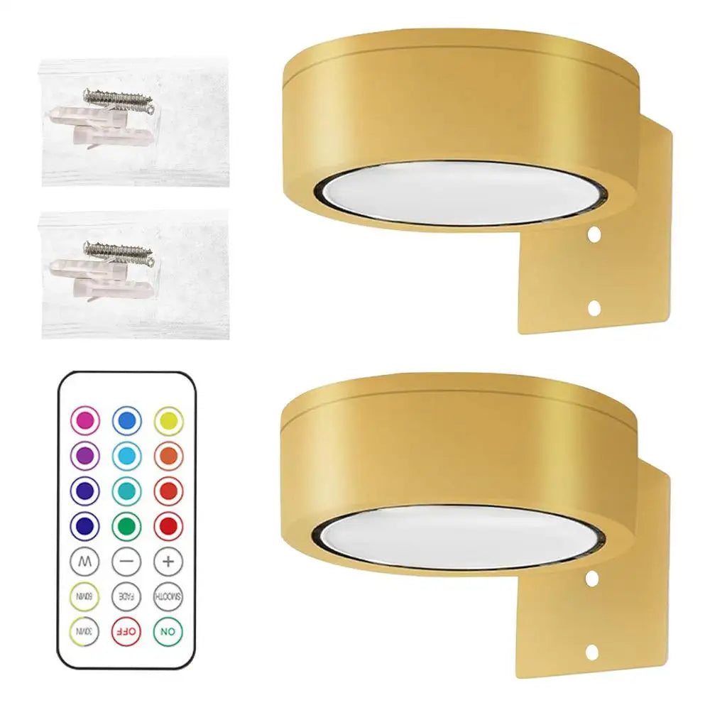 2Pcs LED Wall Sconces Lights 13-Color RGB Dimmable Painting Art Display Lights Magnetic Spotlight Battery Operated Picture Lamp