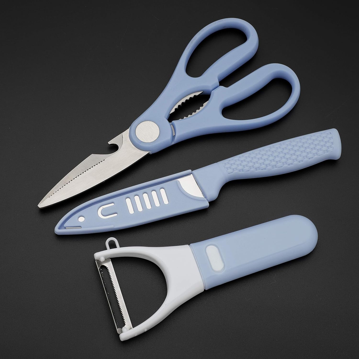 Heavy-Duty Kitchen Shears for General Use - Left-Handed Black Utility Scissors for Adults, Ideal for Food Preparation