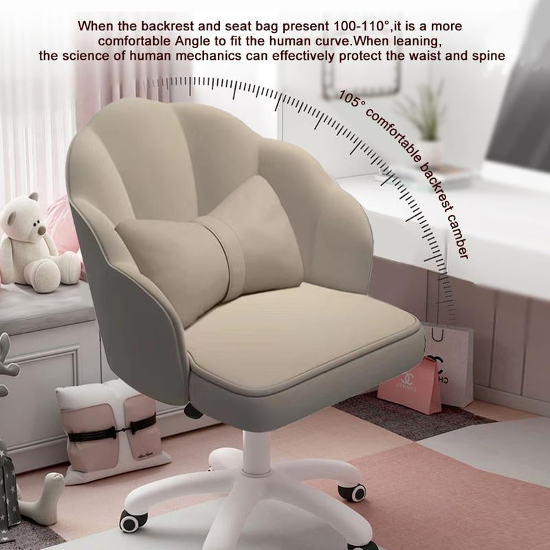 【Dealsforyoudays】Makeup Chairs Vanity Chair Office Chair Cute Petal Desk Chair, Modern Fabric Home Butterfly Chairs Height Adjustable Chair Computer Chair