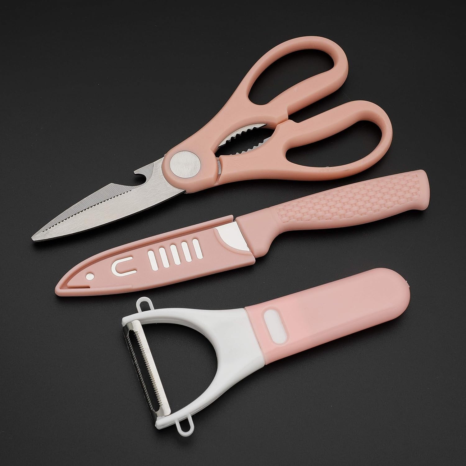 Heavy-Duty Kitchen Scissors for General Use - Left-Handed Black Shears for Adults, Sharp Utility Scissors for Food Preparation