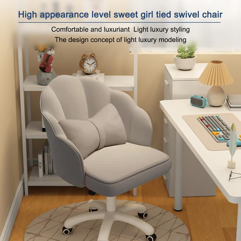 【Dealsforyoudays】Makeup Chairs Vanity Chair Office Chair Cute Petal Desk Chair, Modern Fabric Home Butterfly Chairs Height Adjustable Chair Computer Chair
