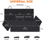 Dog Car Seat Cover - Waterproof Back Seat Protector for Pets, Non-Slip Design Fits Most Cars, Trucks, and SUVs - Black