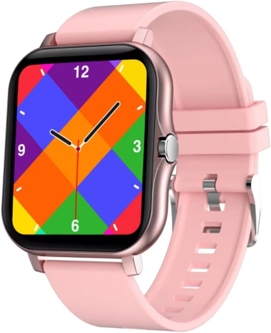 Smart Fitness Tracker Watch for Android/iOS - IP68 Waterproof, Heart Rate, Blood Oxygen, and Sleep Monitoring, 8 Sports Modes, Breathing Exercises, Weather Updates - 1.69-Inch Display for Men and Women (Rose Gold)