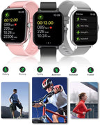 Smart Fitness Tracker Watch for Android/iOS - IP68 Waterproof, Heart Rate, Blood Oxygen, and Sleep Monitoring, 8 Sports Modes, Breathing Exercises, Weather Updates - 1.69-Inch Display for Men and Women (Rose Gold)